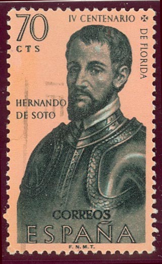 1960 Forjadores de America. Hernando de Soto - Edifil:1299