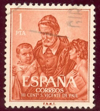 1960 III centenario murte San Vicente Paul- Edifil:1297