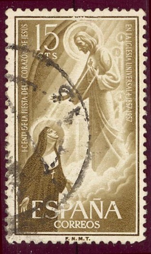 1957 Centenario de la Fista del Sagrado Corazón de Jesús- Edifil:1206