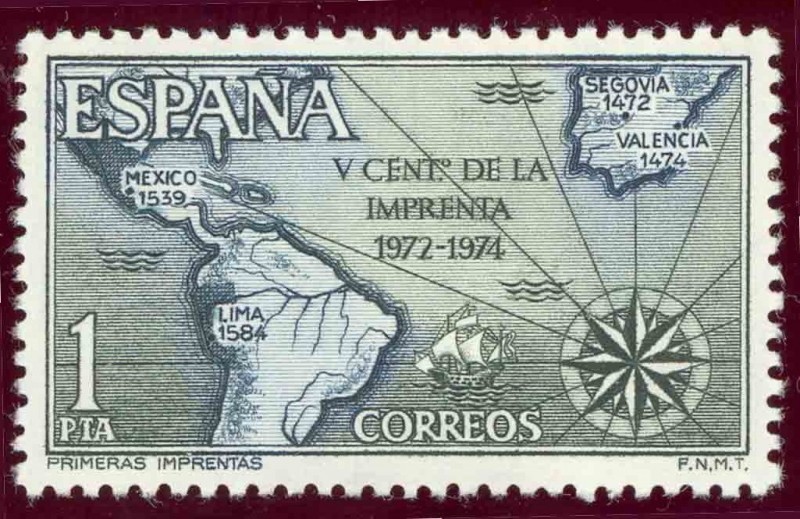 1973 V Centenario de la imprenta - Edifil:2165