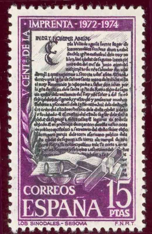 1973 V Centenario de la imprenta - Edifil:2166