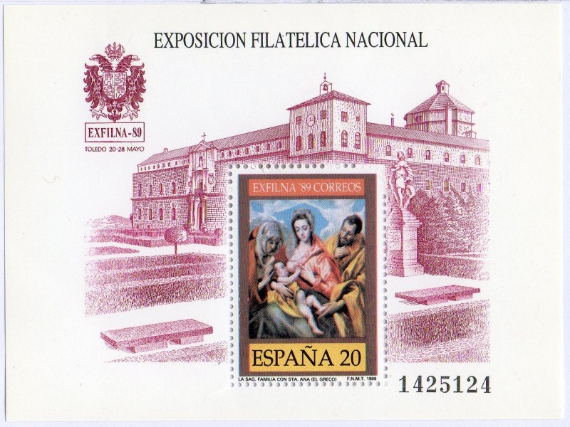 3012- Exposición Filatélica Nacional EXFILNA ' 89. Sagrada Familia ( El Greco )