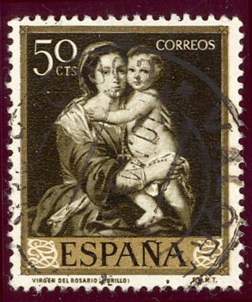 1960 Bartolome Esteban Murillo. Virgen del Rosario - Edifil:1272