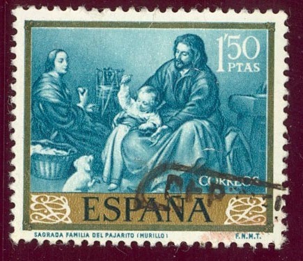 1960 Bartolome Esteban Murillo. La Sagrada Familia del pajarito - Edifil:1276