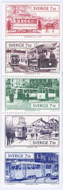 Michel C205 Tramways 5 v in booklet.