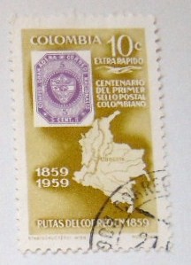 CENTENARIO DEL PRIMER SELLO POSTAL COLOMBIANO