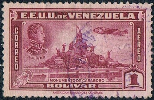 INAUGURACIÓN DEL MONUMENTO DE LA BATALLA DE CARABOBO EN CARACAS. Y&T Nº A-135