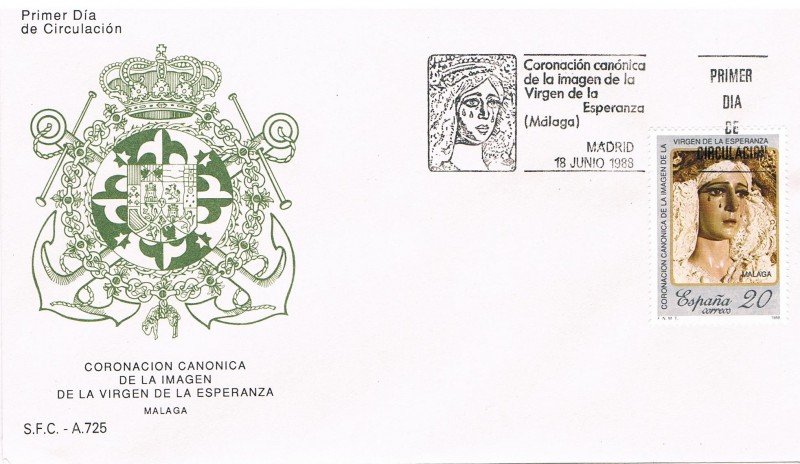 SPD CORONACIÓN CANÓNICA DE LA VIRGEN DE LA ESPERANZA DE MÁLAGA. ED. Nº 2954