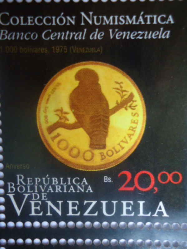 Colección Numismática.Bco.de Venezuela.Emisión Filatélica conmemrativa año del Oro.(5de6)