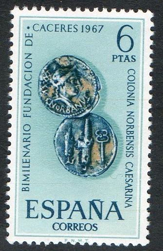 1829- Bimilenario de la fundación de Cáceres. Denario romano.