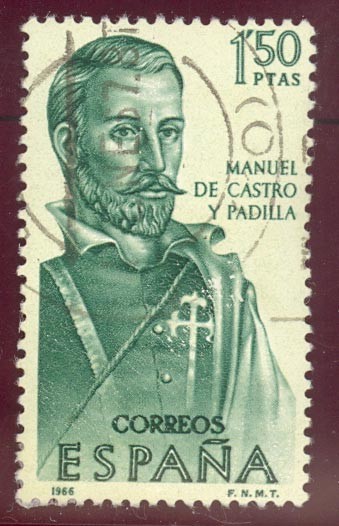 1966 Forjadores de America. Manuel de Castro y Padilla - Edifil:1754