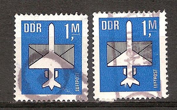 Correo aéreo.Avión y el sobre (las alas son parte de la dotación)DDR