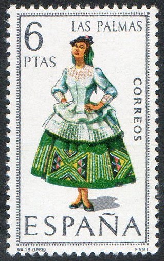 1845- Trajes típicos españoles. Las Palmas.