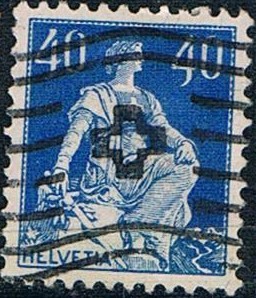 ALEGORÍA DE HELVETIA 1917-22. Y&T Nº 164