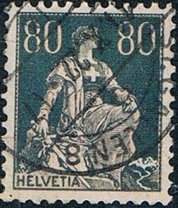 ALEGORÍA DE HELVETIA 1917-22. Y&T Nº 166