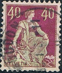 ALEGORÍA DE HELVETIA 1924-27 Y&T Nº 206