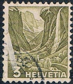 SERIE TURÍSTICA 1936. CASCADA STAUBBACH. Y&T Nº 289