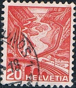 SERIE TURÍSTICA 1936. VISTA DE SAINT GOTHARD. Y&T Nº 293