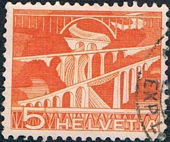 TÉCNICAS Y PAISAJE 1949. PUENTES SOBRE EL SITTER. Y&T Nº 482