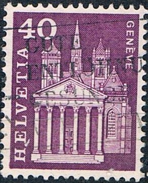 SERIE BÁSICA 1960-63. CATEDRAL DE SAN PEDRO, EN GINEBRA. Y&T Nº 650