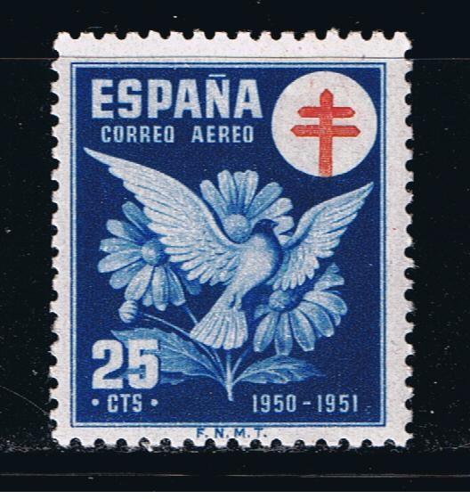 Edifil  1087  Pro Tuberculosos. Cruz de Lorena en rojo.  