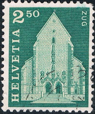 SERIE BÁSICA 1967. IGLESIA DE SAN OSWALDO, EN ZUG. Y&T Nº 797