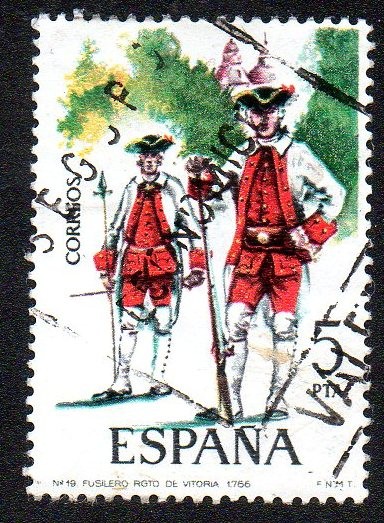 Uniformes militares - Fusilero del regimiento de Vitoria 1766