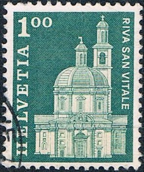 SERIE BÁSICA 1968. EDIFICIOS. IGLESIA SANTA CRUZ, EN VITALE. Y&T Nº 821