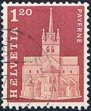 SERIE BÁSICA 1968. EDIFICIOS. ABADÍA DE PAYERNE. Y&T Nº 822