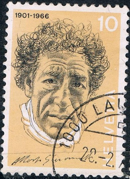 HOMBRES CÉLEBRES. ALBERTO GIACOMETTI, ESCULTOR Y PINTOR. Y&T Nº 909