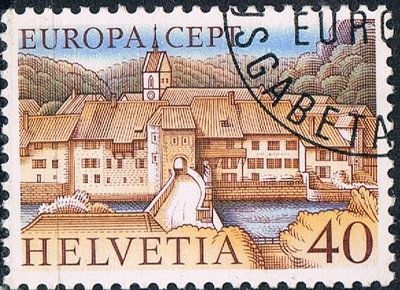 EUROPA 1977. VISTA DE SAINT URSANNE, JURA. Y&T Nº 1024