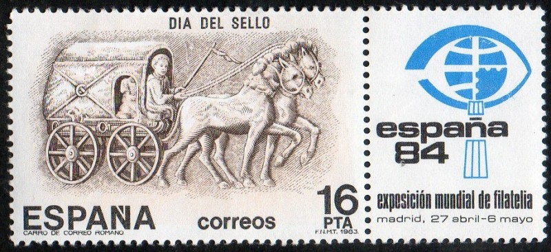 2719- Dia del Sello.  Carro de correo Romano.