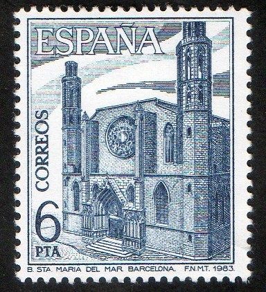 2725-  Paisajes y monumentos.  Basílica de Santa María del Mar, Barcelona.