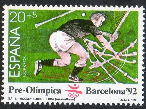 3055- Barcelona ' 92. I V Serie Pre-olímpica. Hockey sobre hierba.