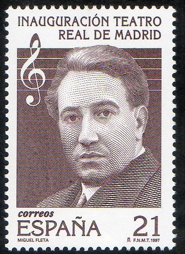 3514-  Ignaguración del Teatro Real de Madrid. Retrato de Miguel Fleta.