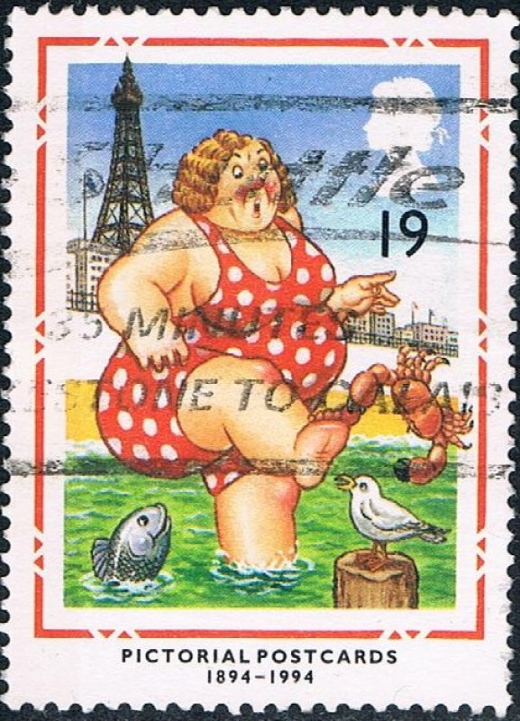 CENT DE LA TARJETA POSTAL BRITÁNICA. BAÑISTA EN BLACKPOOL. M 1508