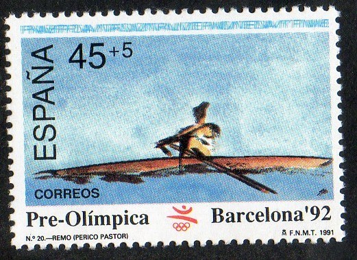 3106- Barcelona ' 92.  VI Serie Pre-olímpica. Remo.