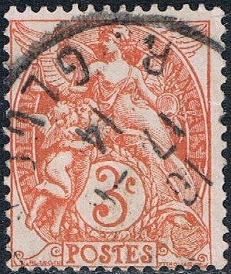 ALEGORÍA DE LA REPÚBLICA TIPO BLANC 1900-24. Y&T Nº 109