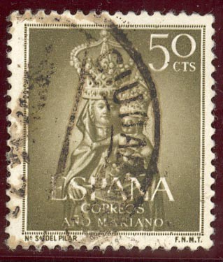 1954 Año Mariano. Ntra. Sra. del Pilar. Zaragoza - Edifil:1136