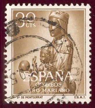 1954 Año Mariano. Ntra. Sra. de Montserrat. Barcelona - Edifil:1135