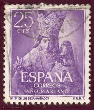 1954 Año Mariano. Ntra. Sra. de Los Desamparados. Valencia - Edifil:1134