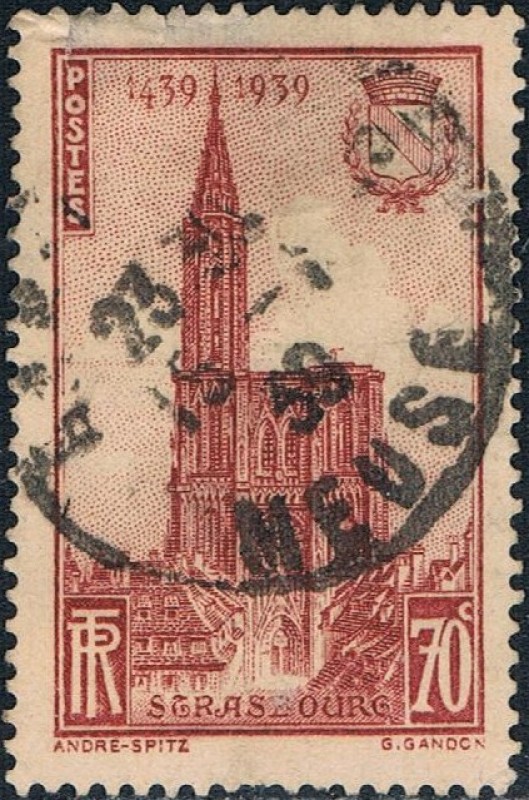 5º CENT. DE LA CONSTRUCCIÓN DE LA AGUJA DE LA CATEDRAL DE ESTRASBURGO. Y&T Nº 443