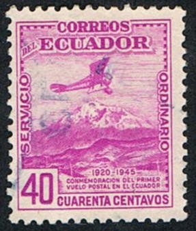 CONMEMORACION DEL PRIMER VUELO POSTAL EN ECUADOR