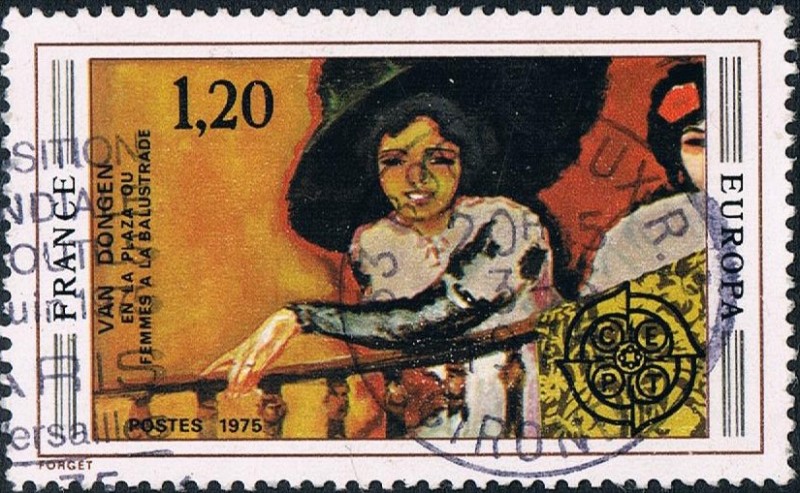 EUROPA 1975. MUJER EN LA BALAUSTRADA, DE VAN DONGEN. Y&T Nº 1841