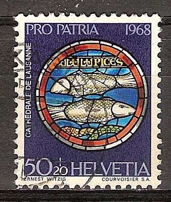 Pro Patria-vidrieras,Piscis (Catedral de Lausanne).