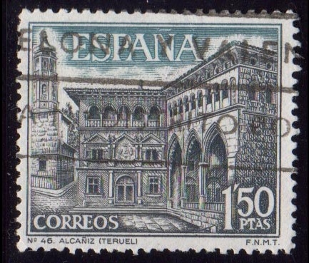 1969 Serie Turística. Ayuntamiento de Alcañiz. Teruel- Edifil:1935