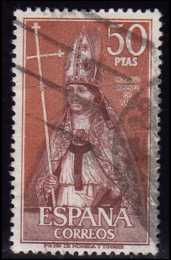 1970 Personajes españoles. Rodrigo Ximenez de Rada- Edifil:1962