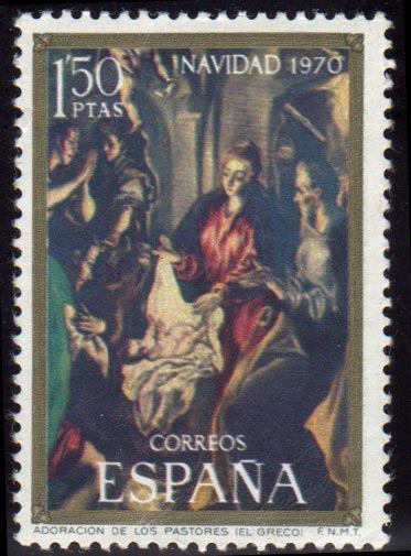 1970 Navidad. Adoración de los pastores. El Greco - Edifil:2002