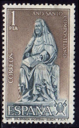 1971 Año Santo Compostelano. Stª Brigida de Vadstena. Suecia - Edifil:2009