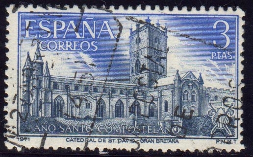 1971 Año Santo Compostelano. Catedral de San David. Gran Bretaña - Edifil:2012